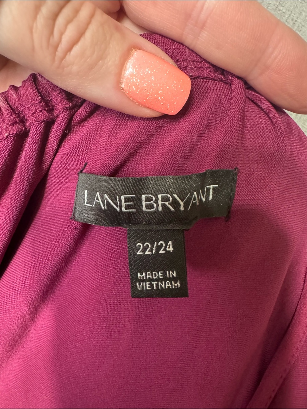 Lane Bryant Purple Halter Maxi Dress Elastic Tie Waist & Rose Gold Detail 22/24 - Picture 7 of 9